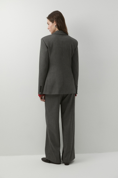 Пиджак однобортный приталенный (темно-серый меланж) (L)