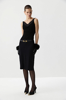 Юбка прямая из вискозы (Черный)