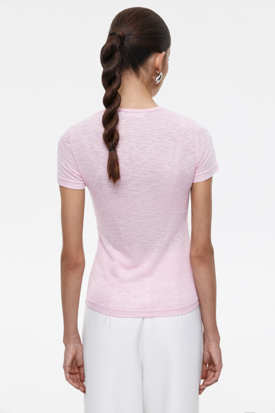 Футболка из полупрозрачного трикотажа (L, розовый) 2128