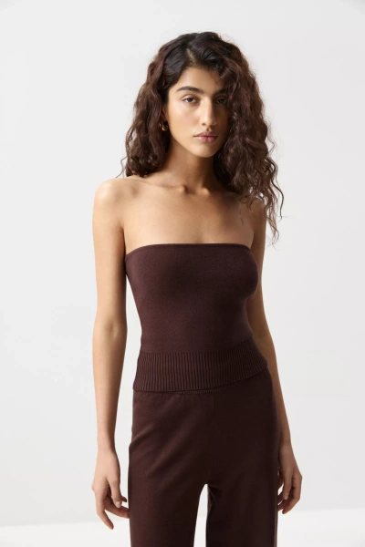 Топ-бандо вязаный (Шоколадный) (M) 