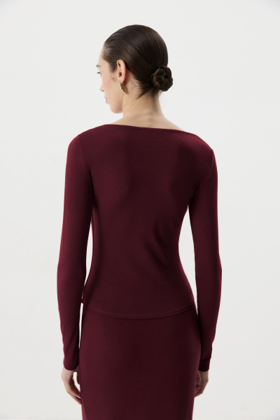 Лонгслив с декоративными пуговицами (Винный) (M) 