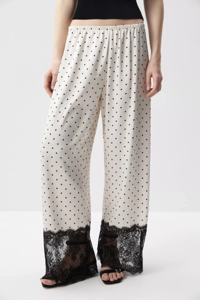 Брюки с кружевом (Горох на молочном) (M/L) 