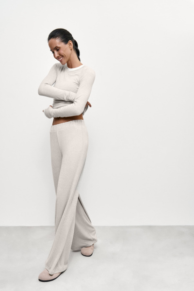 Брюки из мягкого трикотажа (XS/S, бежевый)