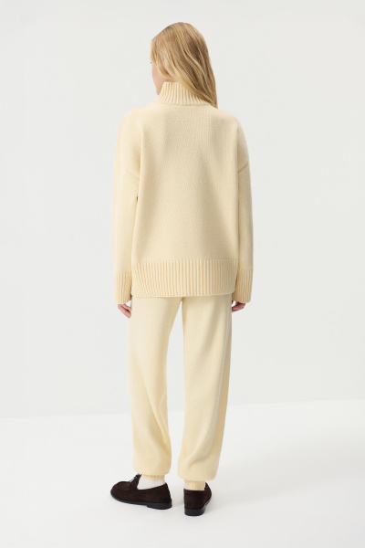 Свитер со стойкой из шерсти мериноса  (Сливочный) (one size) 