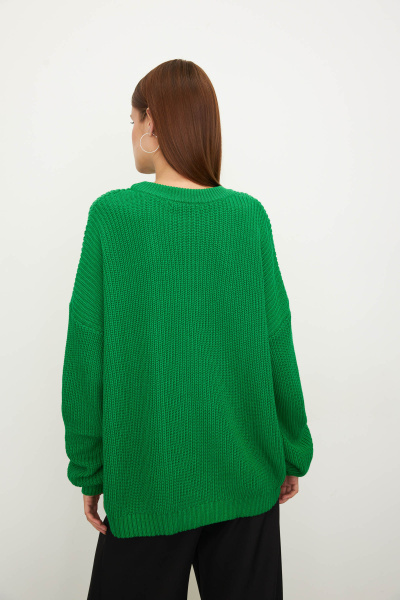 Свитер базовый из хлопка (one size, травяной)