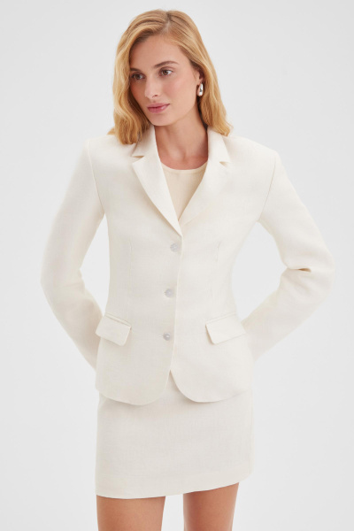 Жакет изо льна (молочный) (M) 