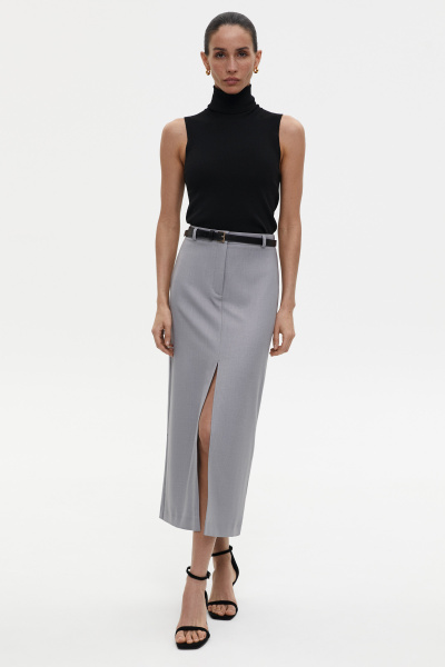 Топ с воротником-стойкой (M, черный)