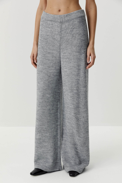 Брюки вязаные прямые (серый меланж) (M/L) 