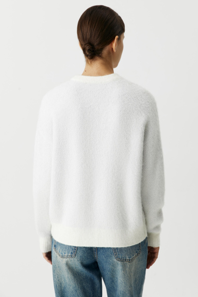 Джемпер с цветочным орнаментом (белый) (XS/S)