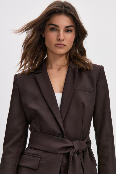 Пиджак с бантом (коричневый) (M) 
