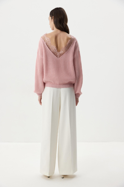 Джемпер с кружевом (Розовый) (XS/S) 