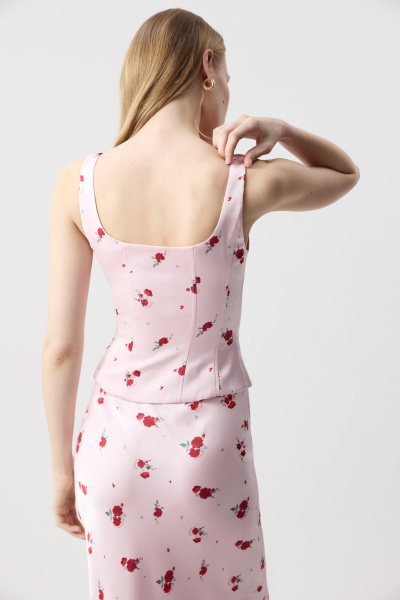 Топ корсетный (Цветы на светло-розовом) (XS) 