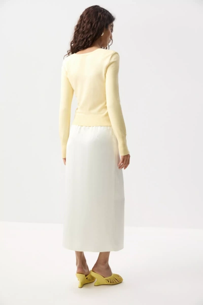 Лонгслив облегающий с пуговицами (Сливочный) (L) 