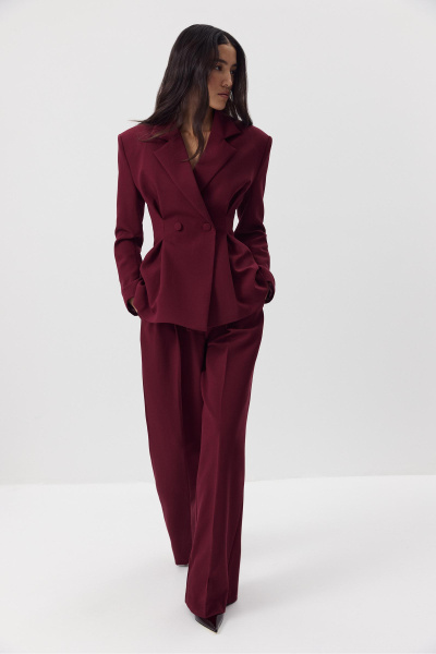 Брюки палаццо (винный) (M) 