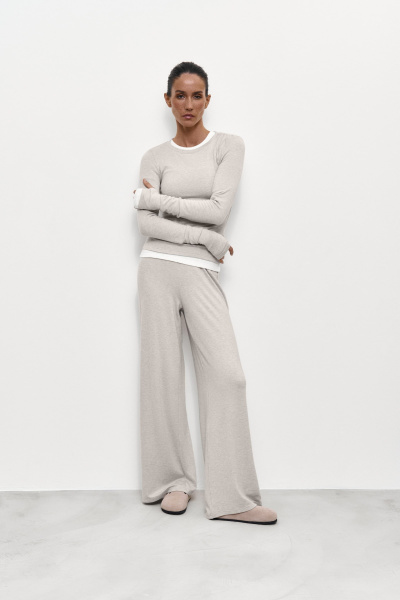 Брюки из мягкого трикотажа (XS/S, бежевый)