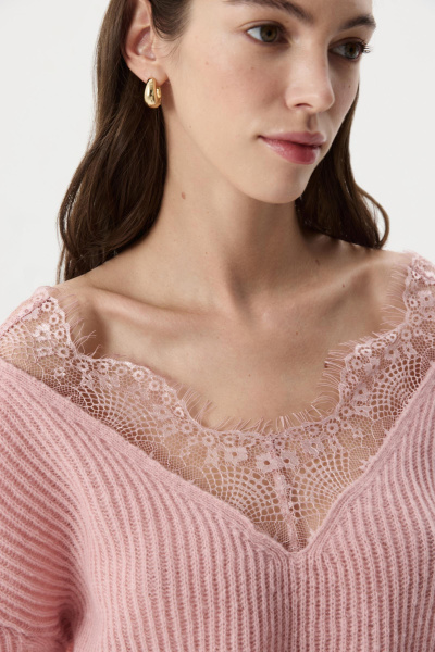 Джемпер с кружевом (Розовый) (XS/S) 