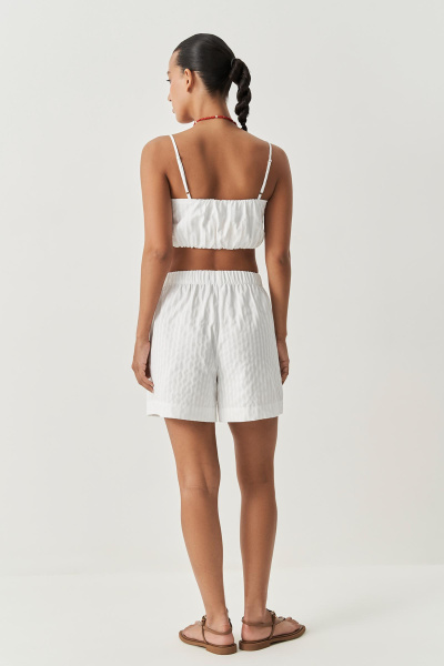 Шорты с имитацией гульфика в полоску (белый) (XS)