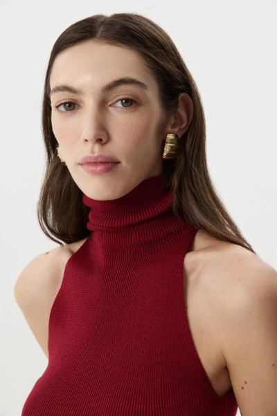 Топ-халтер вязаный (Винный) (M) 