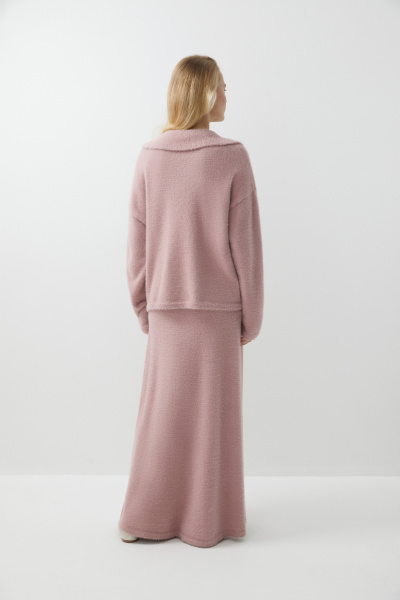 Джемпер поло из пушистой пряжи (розовый) (XS/S) 