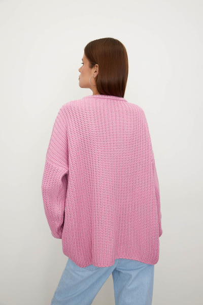 Свитер крупной вязки из хлопка (one size, барби) 2169