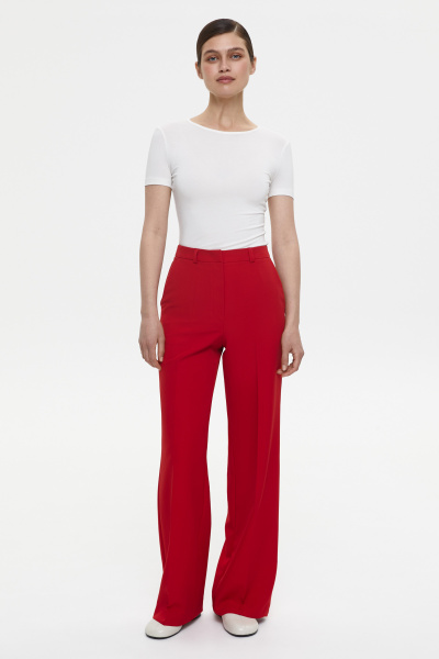 Брюки широкие (XS, алый)