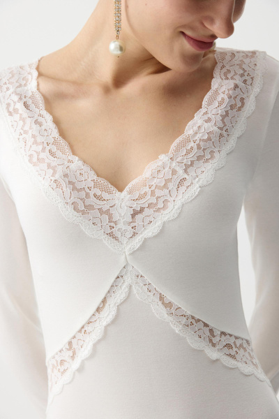 Платье из вискозы с кружевом (Молочный) (M) 