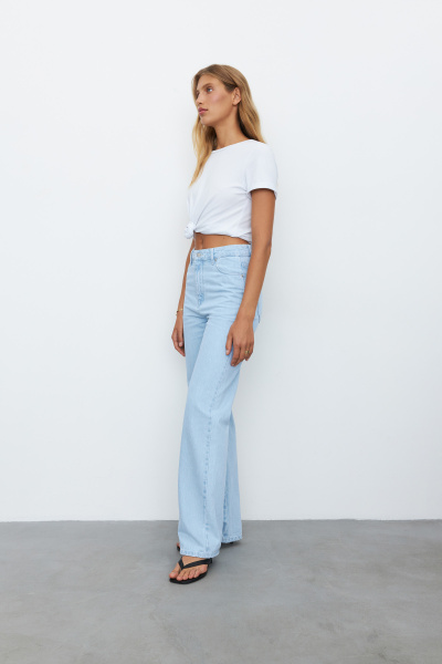 Джинсы прямые/Denim straight pants (29/L, голубой/light blue) 
