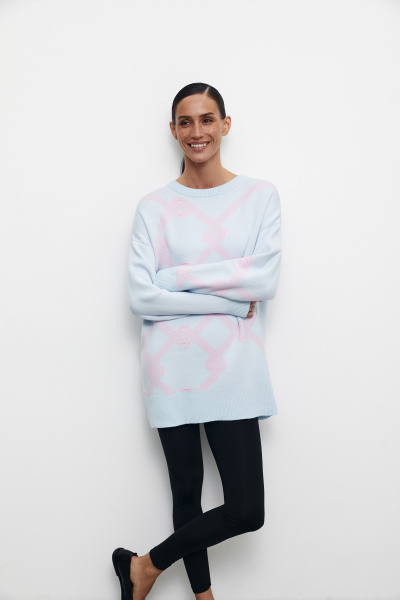 Свитер из хлопка pattern CHARMSTORE (one size, голубой-барби) 2175