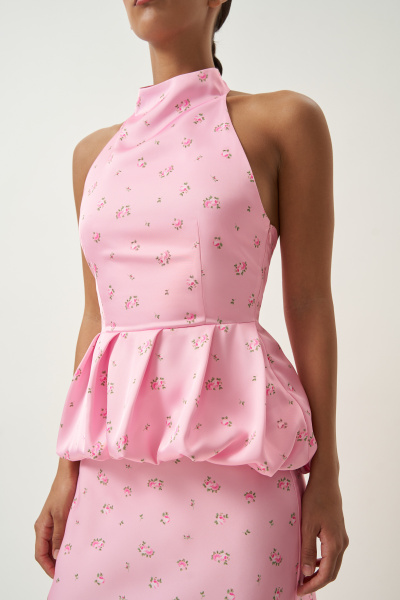 Блузка типа "топ" с принтом (розовый) (M)