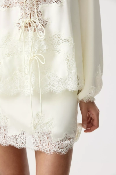 Блуза с кружевной отделкой (Молочный) (M/L) 