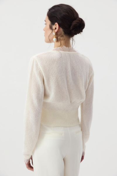 Кардиган с кружевом (Молочный) (XS) 