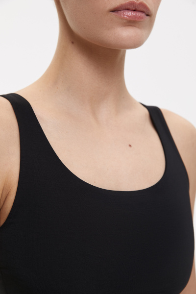 Кроп-топ трикотажный (M, черный) 2159