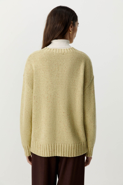 Джемпер вязаный из твидовой пряжи с шерстью (оливковый) (XS/S) 