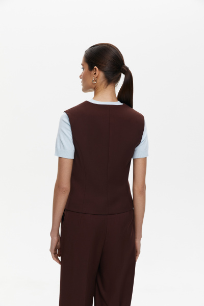 Жилет классический из костюмной ткани (L, шоколадный) 