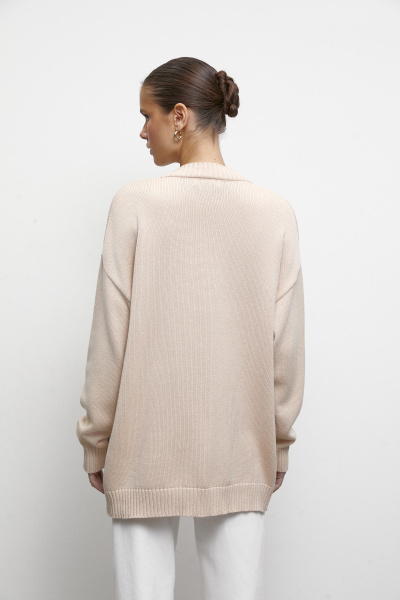 Кардиган из хлопка (one size, бежевый) 2182