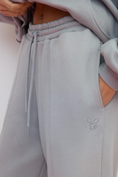 Брюки на резинке с рельефными швами (XS/S, серый)