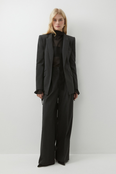 Пиджак приталенный из костюмной ткани (серый) (ХS) 