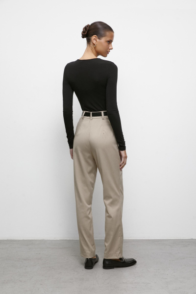 Брюки зауженные к низу (песочный) (L) 