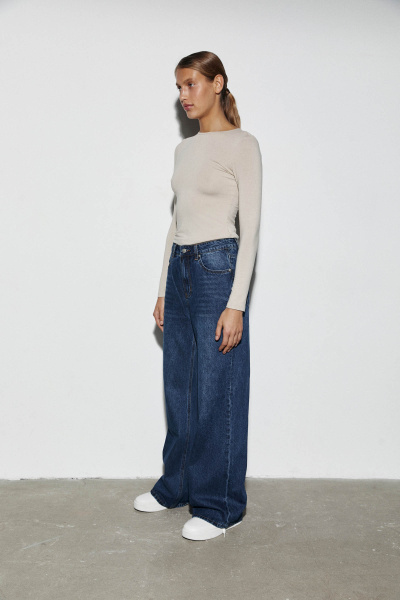 Джинсы с высокой посадкой/Denim pants with high waist (26/XS, темно-синий/dark blue) 2799