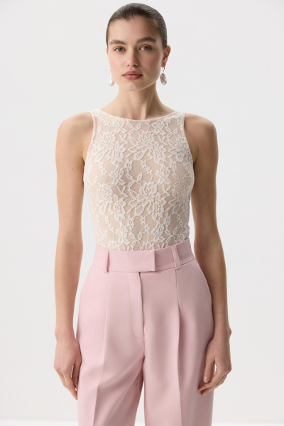 Боди из эластичного кружева (Молочный) (M) 