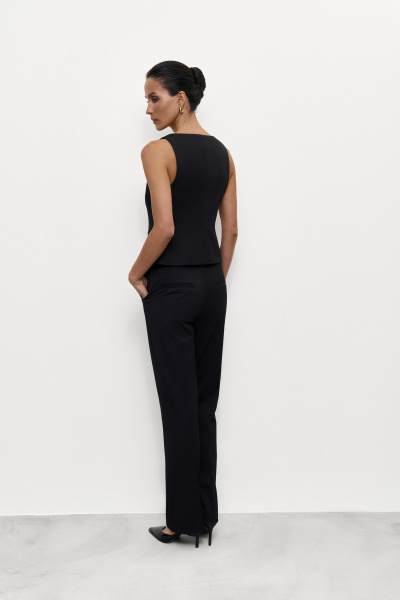 Жилет из костюмной ткани (XS, черный) 