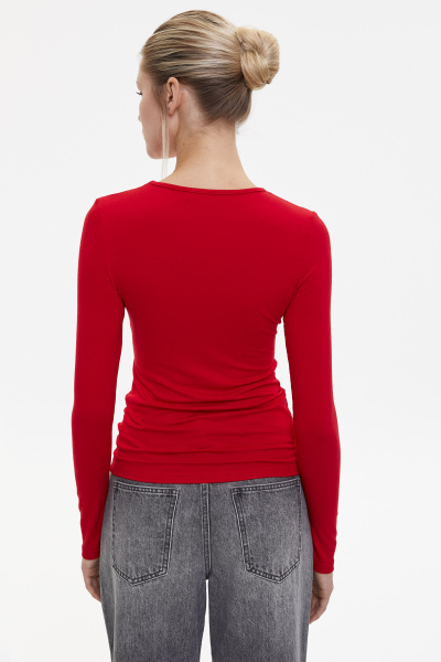 Лонгслив базовый из вискозы (алый) (XS)