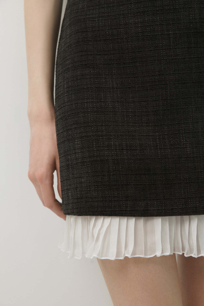 Платье из твида силуэтное (черный) (XS)