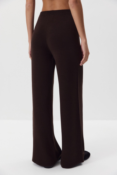 Брюки вязаные с шерстью (шоколадный) (M) 