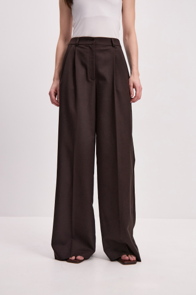 Брюки палаццо (коричневый) (M) 