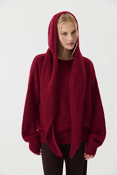 Косынка из шерсти мериноса (Винный)