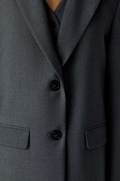 Пиджак классический с двумя шлицами (темно-серый меланж) (S) 