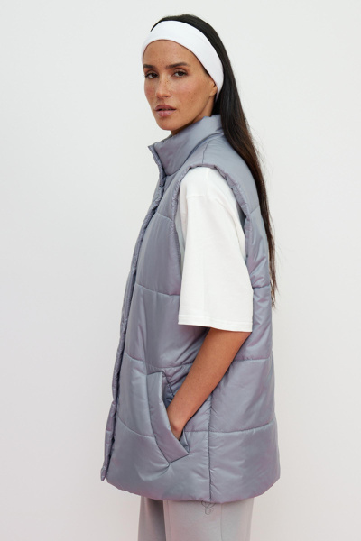 Жилет стеганный (one size, серый) 