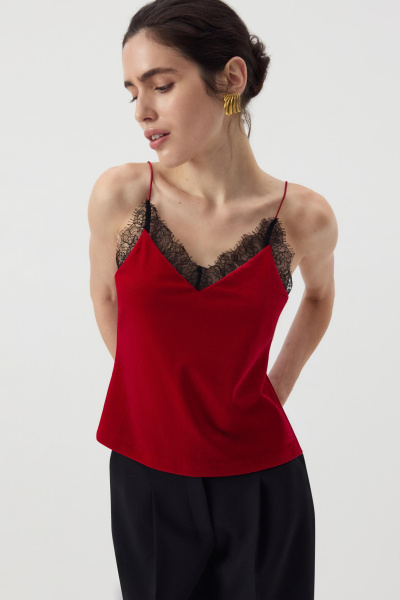 Топ из бархата (Алый) (M) 
