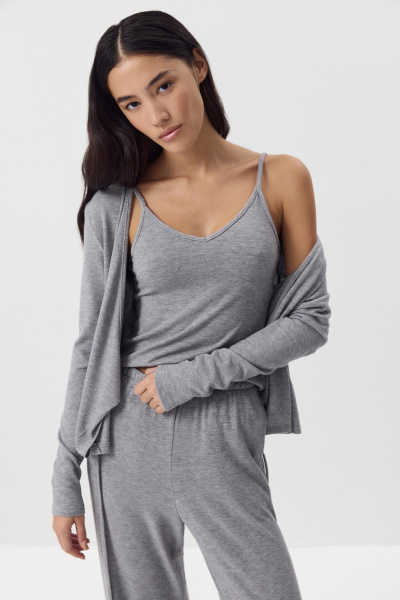 Топ на бретелях из мягкого трикотажа (Серый) (M) 